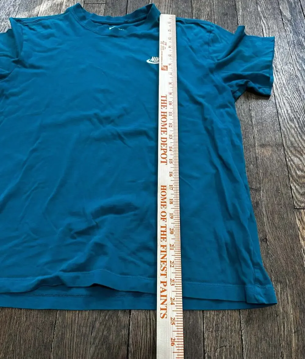 Nike Sportswear Club T-Shirt Teal Medium Embroidered The Nike Tee - Picture 5 of 8